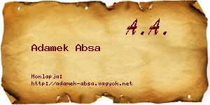 Adamek Absa névjegykártya